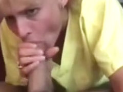 Blonde MILF exciting blowjob