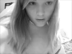 Blonde immature masturbating on webcam