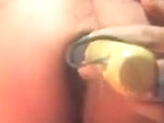 shemale transvestite anal dildo lingerie nylon toy