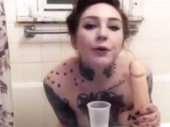 tattoo slut sucks cock deep