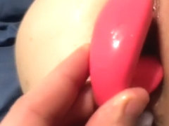 Double penetration with cock, anal vibrator and a we-vibe
