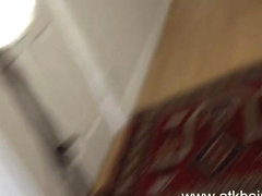 Amateur brunette gets off w her toy in her hairy pussy