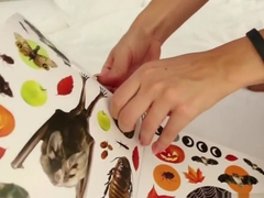 Nicole Aniston Plays With Halloween Stickers Then Her Wet