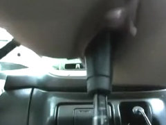 Sexy amateur fucking with car gearshift