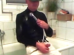 Another Time peeing and cumming in darksome and white