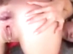 Anal creampie eating