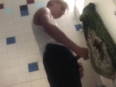 Caught wanking on bathroom spycam