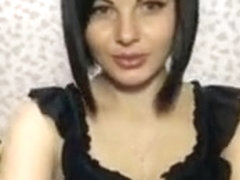 Russian girl dances a striptease and masturbates on webcam