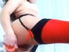 Pretty Black Head Karisha Sucking Dildo and Masturbate