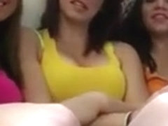 cute threesome fucking in college room