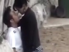 Horny students caught banging outdoors