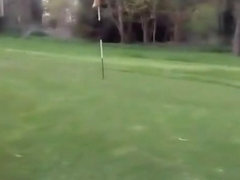 WANK AND CUM on GOLF COURSE (at hole)