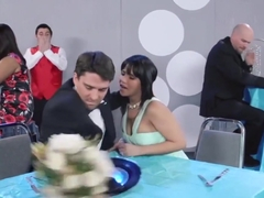 Latina spinner fucked over the dinner table