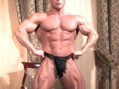 Muscle bodybuilder rimjob and cumshot