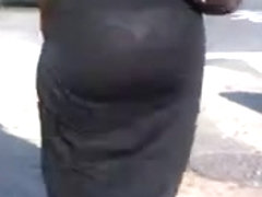 Candid see through black dress ebony booty of NYC