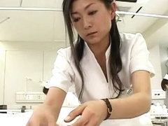 Horny Japanese model in Crazy Handjob, Nurse JAV clip