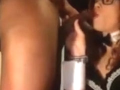 Hipster CD sucks a black guys dick