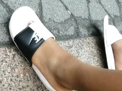 Candid ebony bbw feet