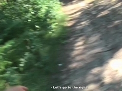 Appealing gal fuck in the throat by the road