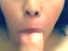 Sexy dark brown blow job