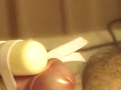 Close up of CD Cumming Hands Free with Vibrator