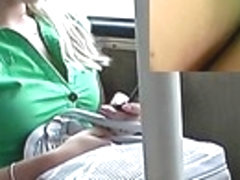 Following legal age teenager upskirt angel in the bus