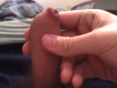 Jerking my Small Uncut Cock Hard