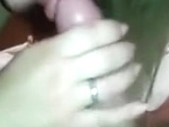 Blonde's Language On The Crotch Of Man