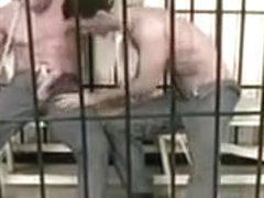 Horny dudes suck cock and fuck tight ass in jail