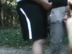 5-Way Gangfuck in Public