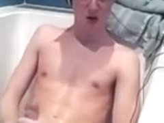 Cute Boy Cums On His Face In Bath