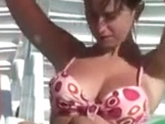 Hot girl sets her big boobs free