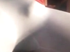 Man showing ass and teasing cock in white leggings