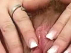 Soon to be married milf masturbates her hairy snatch