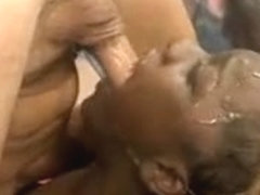 Black Amateur Girl Getting Her Tonsils Pounded By White Guys