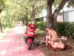 Horny gays on scooters have some public part3