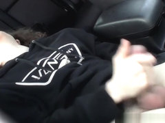 Long haired straighty solo masturbates and cums outdoors