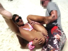 Public Anal sex on beach! Mila Fox