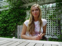 Cute  brunette hottie masturbates outside on the playground