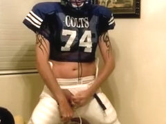 Jerking it in my football gear