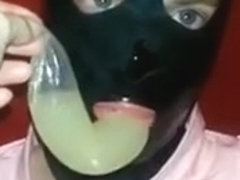 Cum Filled Condom 12, Cumshot, Semen, Bukkake, Mask, Latex