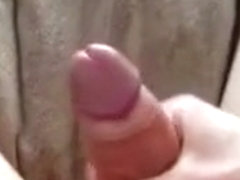 Stroking cock till cumming