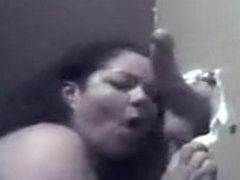 BBW Giving A Blowjob Through A Hole