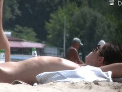 Hot naked women filmed on a nudist beach