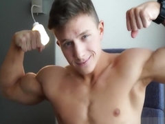muscle hunk flexing