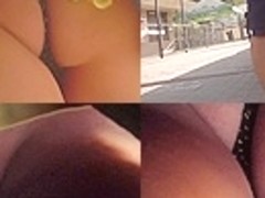 Woman can't hide her funny panties in upskirt video