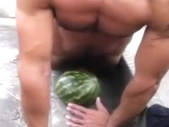 Self suck and fruit fuck