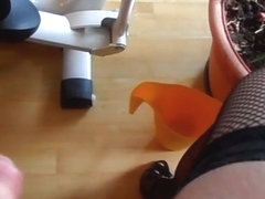 teasing with her sandal